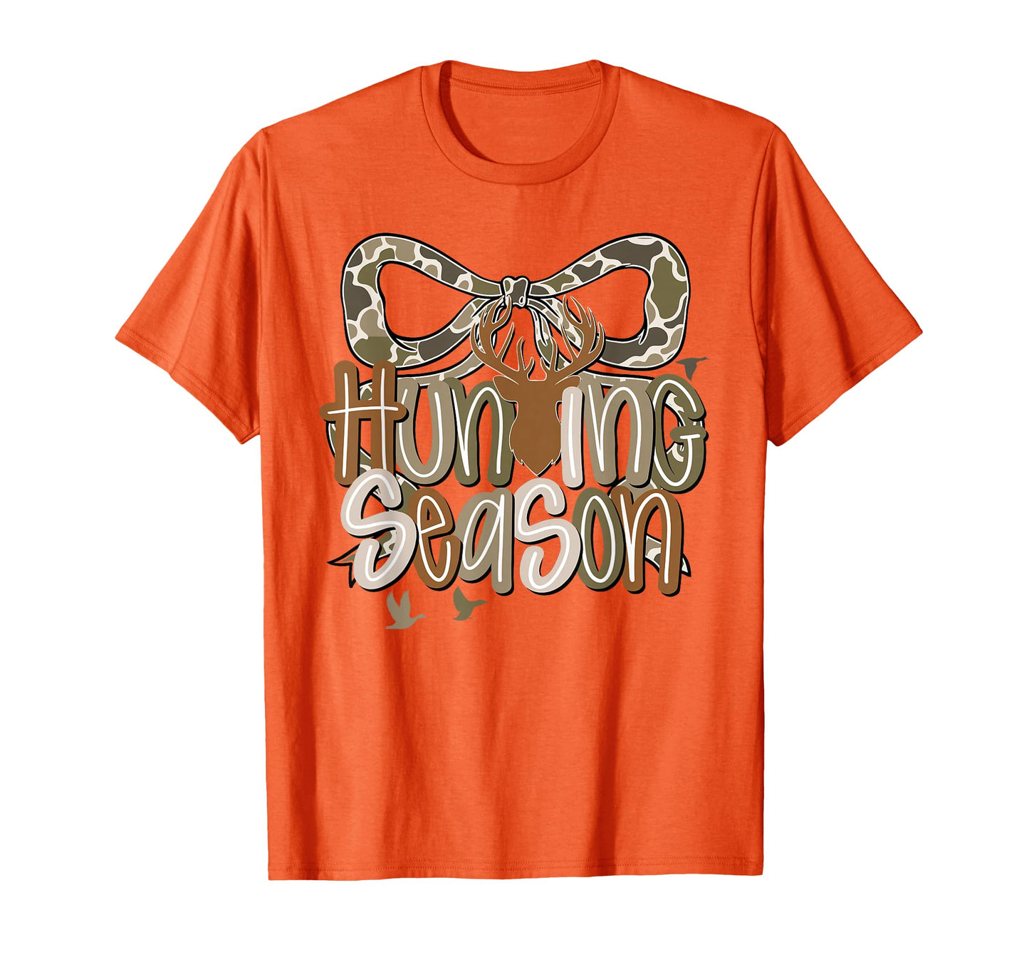 Camo Coquette Bow Deer Hunt Duck Hunting Women Girls Kids T-Shirt