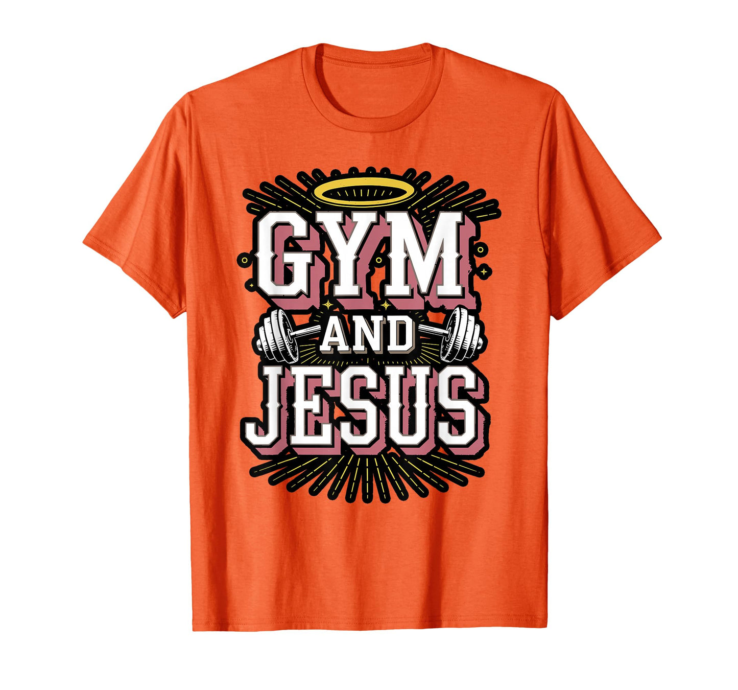 Gym and Jesus Faith Fitness Design T-Shirt