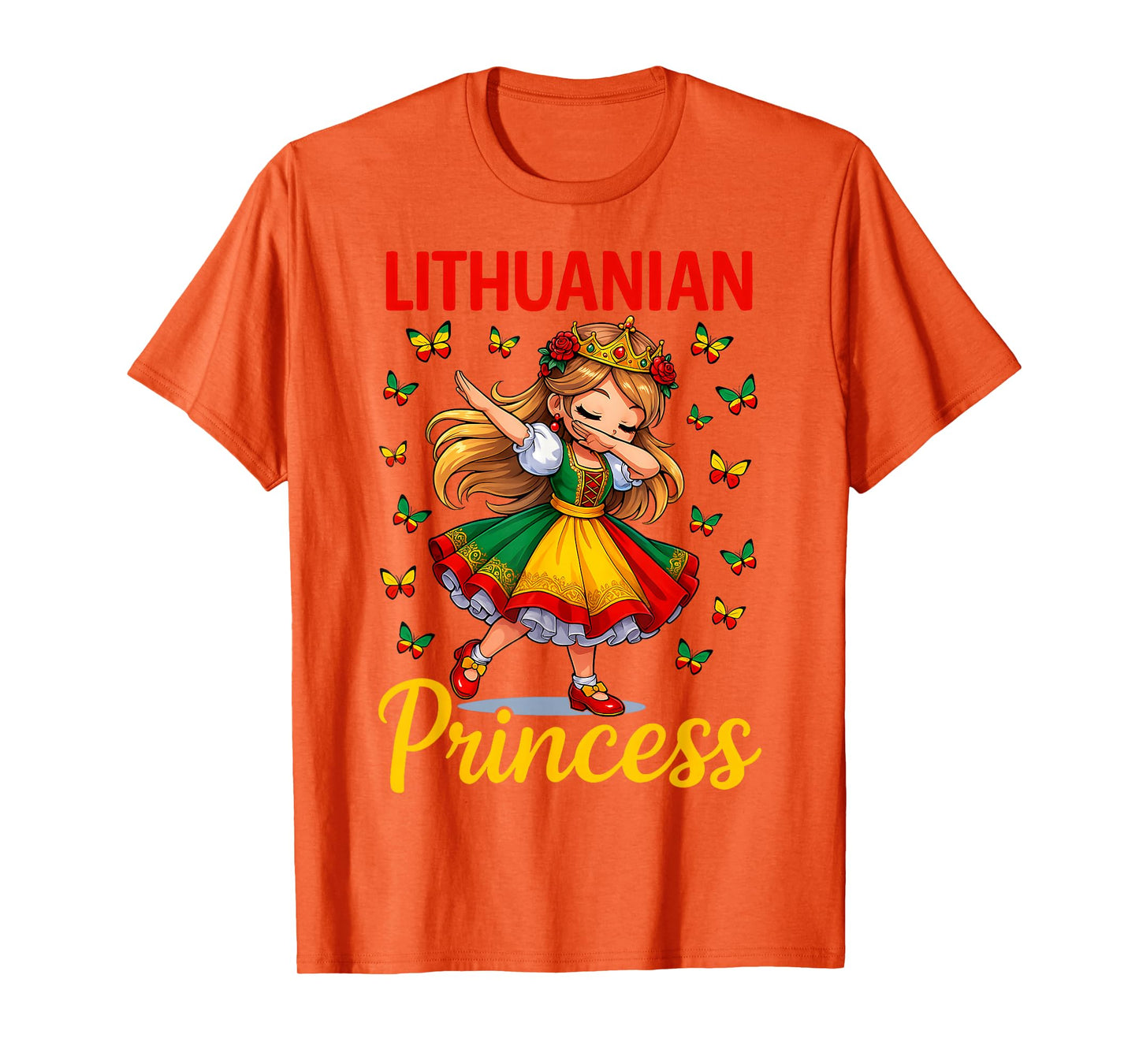 Lithuanian Princess Girl Dab Cute Traditional Dress Girls T-Shirt