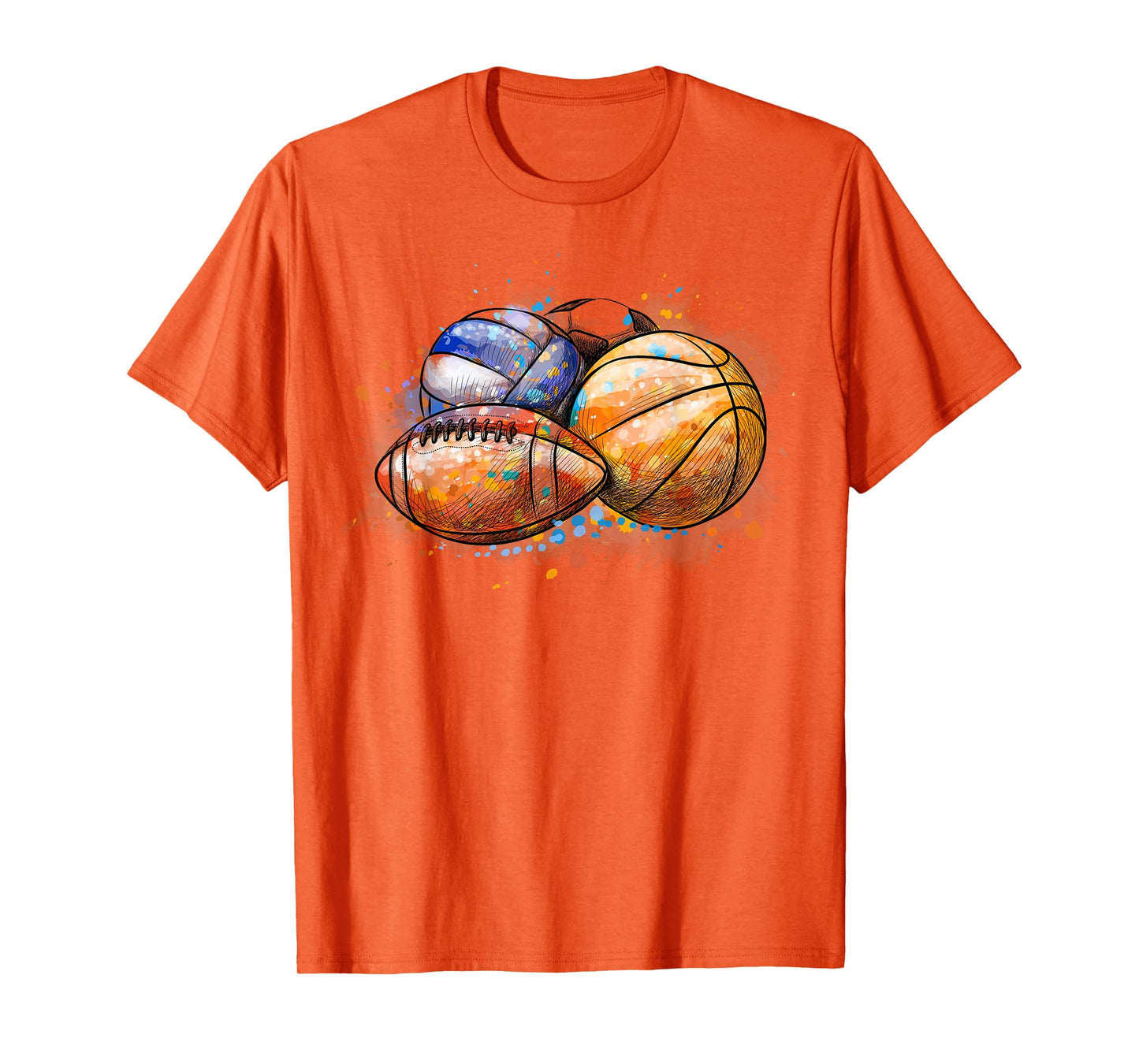 Sports Balls Colorful Basketball Football Baseball T-Shirt