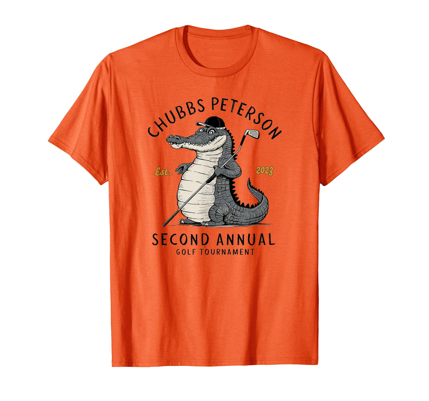 Sporty GolfGator Brands Chubbs Peterson Golf Tournament 2023 2nd Annual Unisex-Adults White Short Sleeve Classic Fit T-Shirt