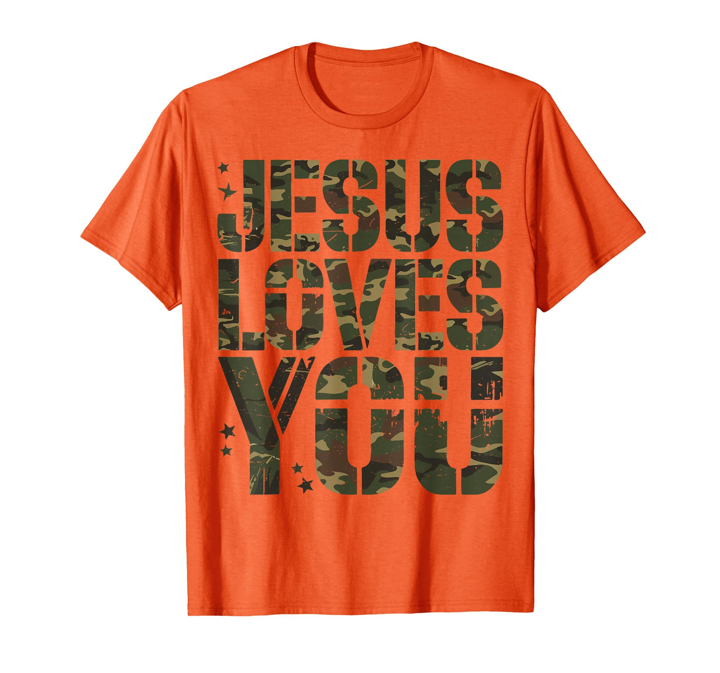 Camo Jesus Loves You Camouflage Christian Saying Religious T-Shirt