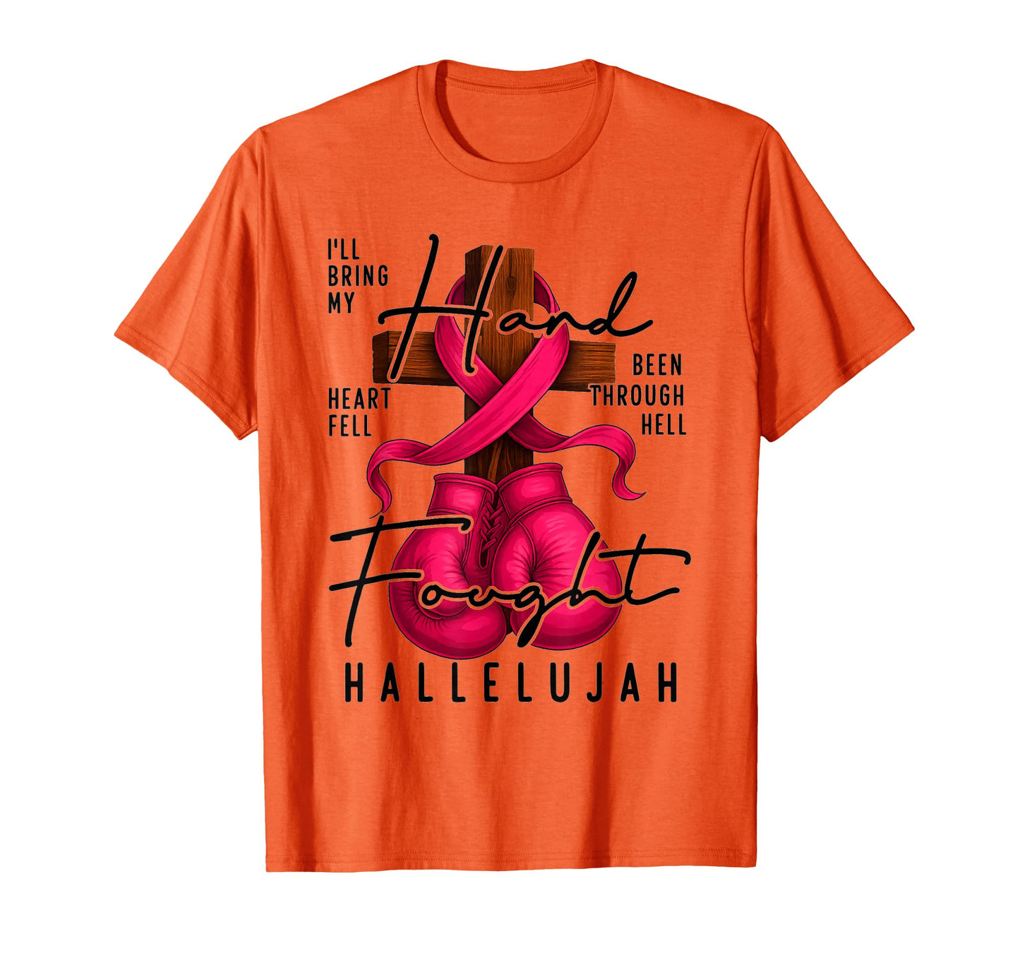 Breast Cancer Awareness Christian Hard Fought Hallelujah God T-Shirt