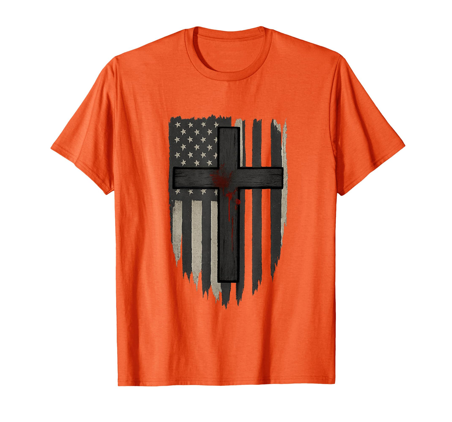 American Flag and Cross | Patriotic Christian Faith T-Shirt