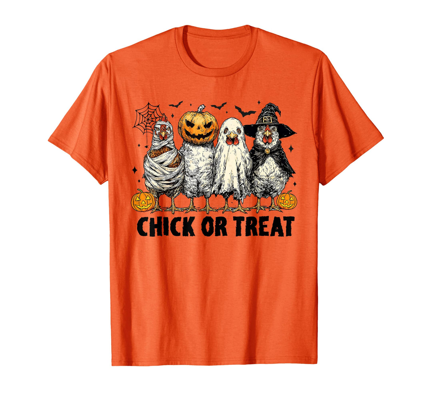 Funny Chick Or Treat Halloween Witch Spooky Chicken T-Shirt