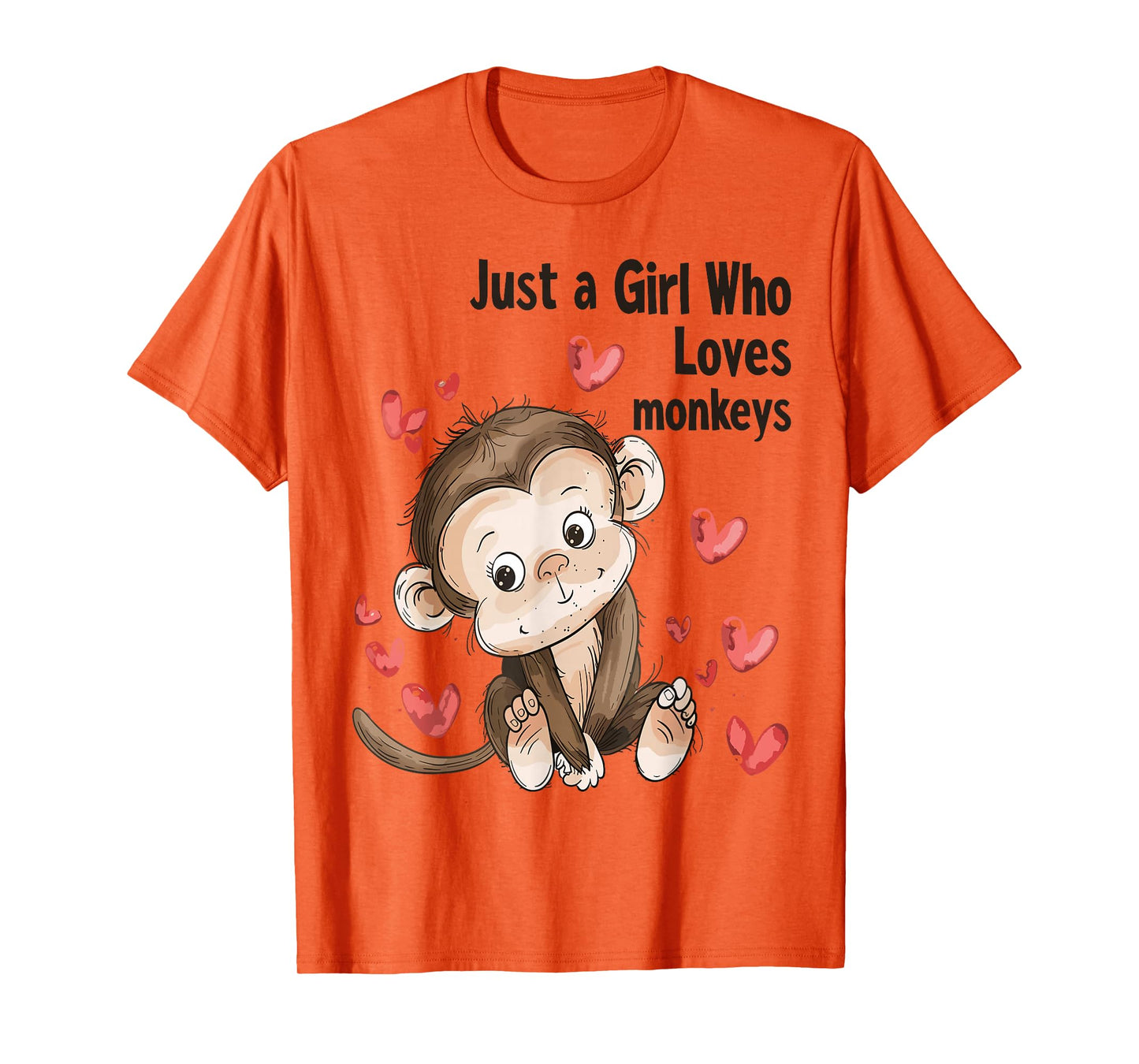 Cute Monkey Lovers Gift Just A Girl Who Loves Monkeys T-Shirt