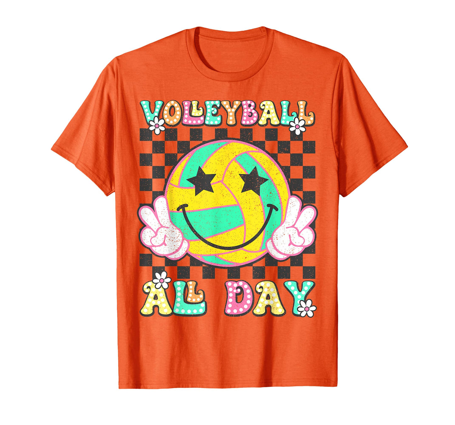 Retro Groovy Volleyball Girl Women Volleyball All Day T-Shirt
