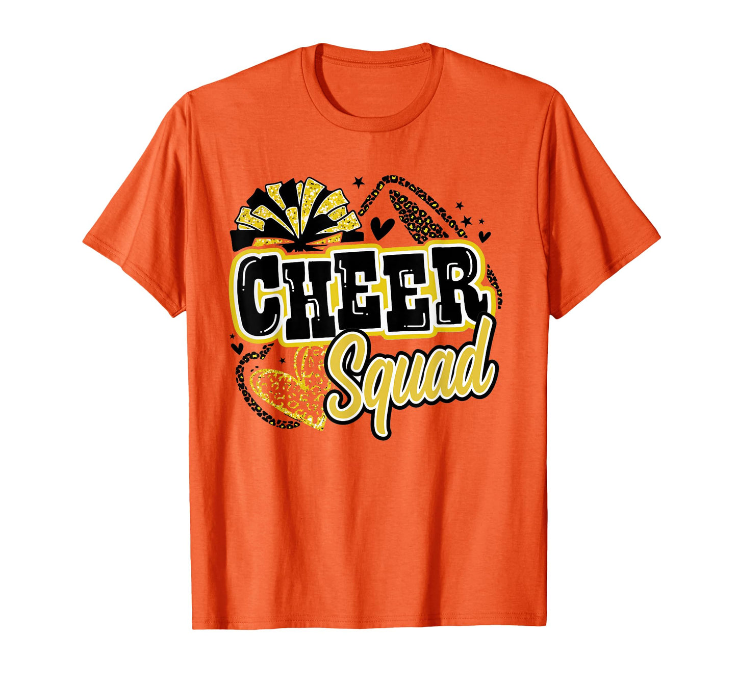 Cheer Squad Coquette Bow Sport Cheerleader Cheerleading Gold T-Shirt