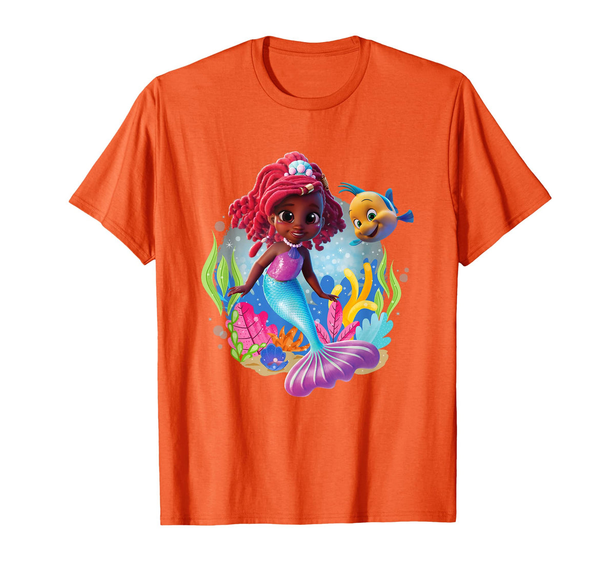 Disney Junior's Ariel Flounder And Ariel Under The Sea Logo T-Shirt