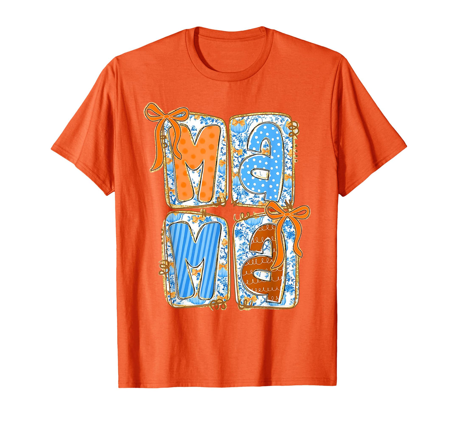 Preppy Fall Mama Coquette Bows Mom Fall Thanksgiving Women T-Shirt