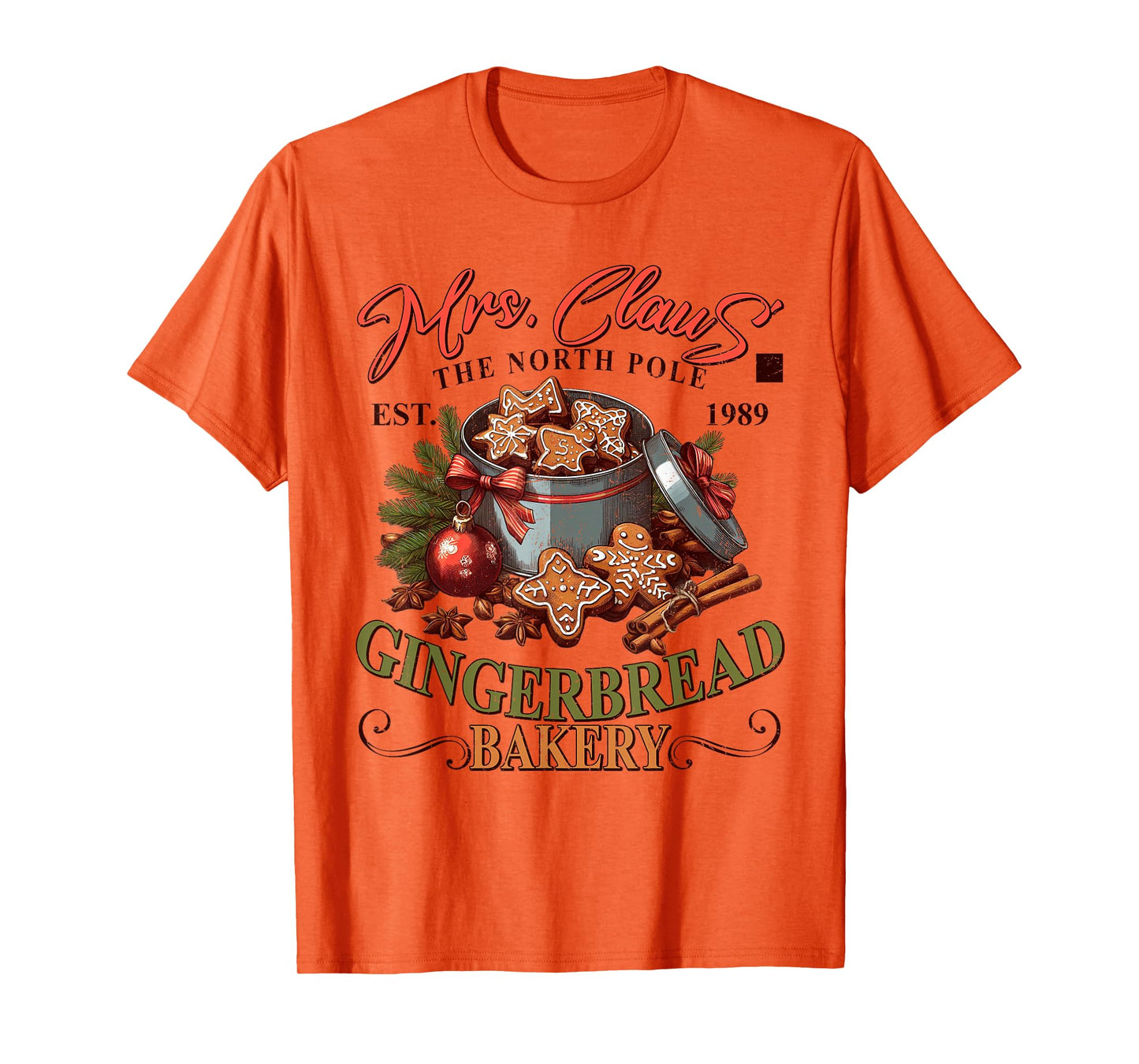 Mrs Claus The North Pole,Gingerbread Bakery, Christmas Baker T-Shirt