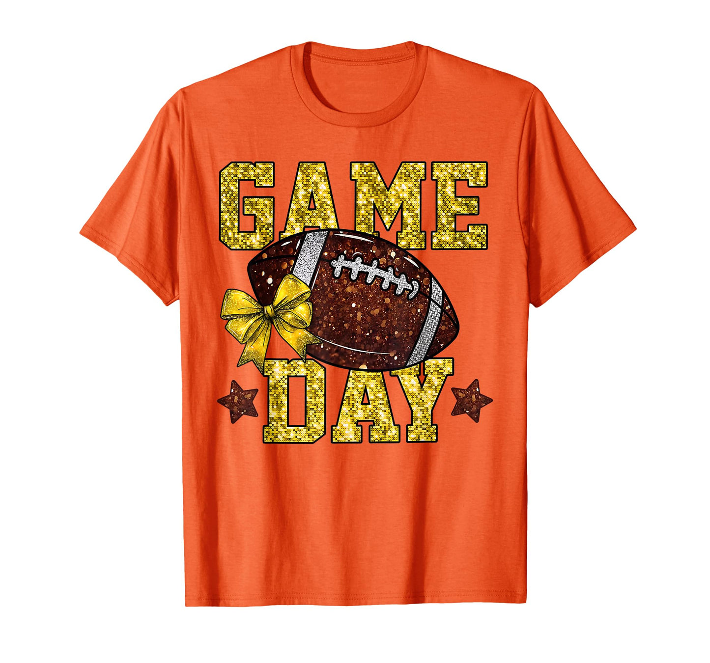 Game Day Touchdown Football Mom Girls Go Cheer Gold Yellow T-Shirt
