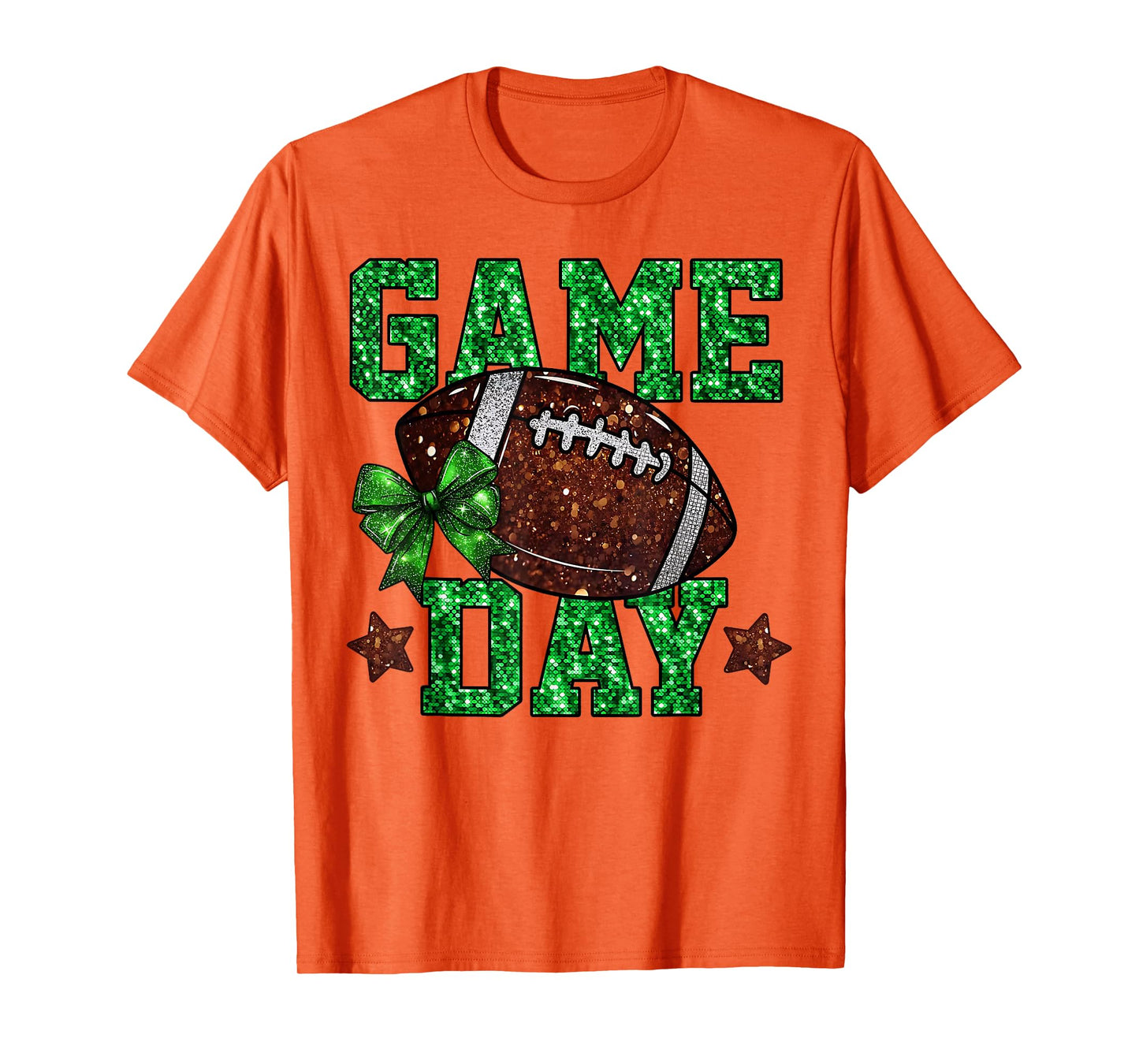 Game Day Touchdown Football Mom Girls Go Cheer Green T-Shirt