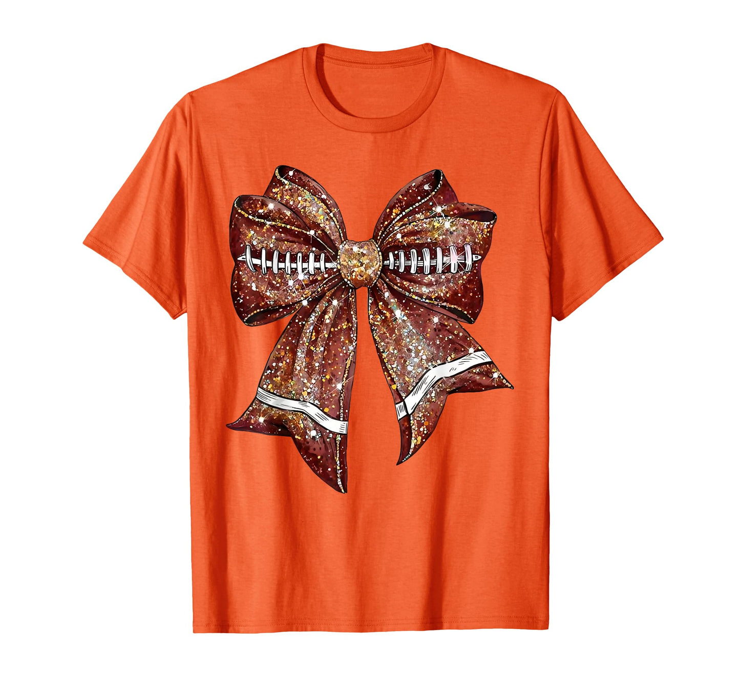 Coquette Bow Football Bling Bling Game Day Football Lover T-Shirt