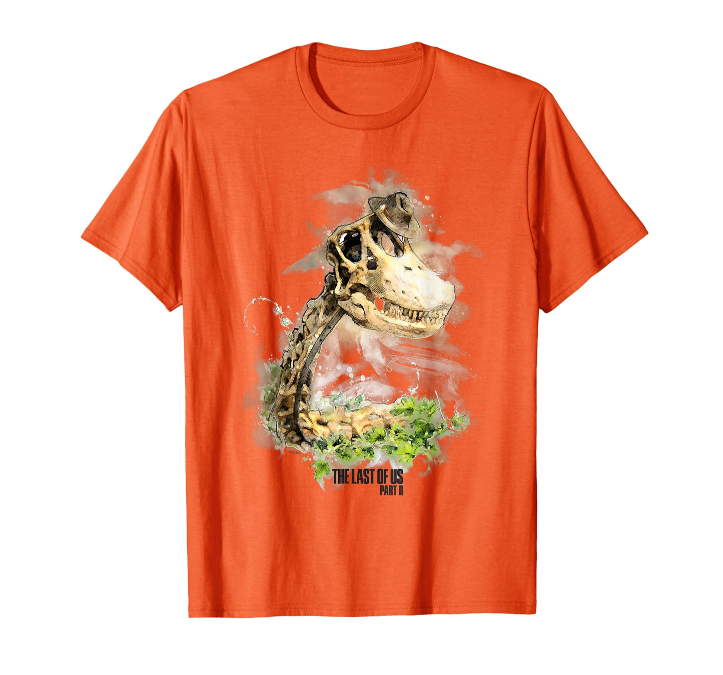 The Last of Us Part II Hat On A Dinosaur Watercolor Style T-Shirt