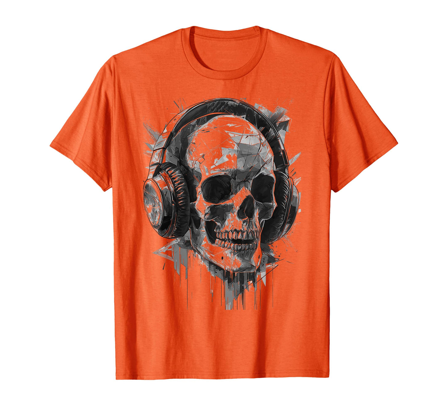Skull with Headphones | Minimalist Design | Graphic T-Shirt