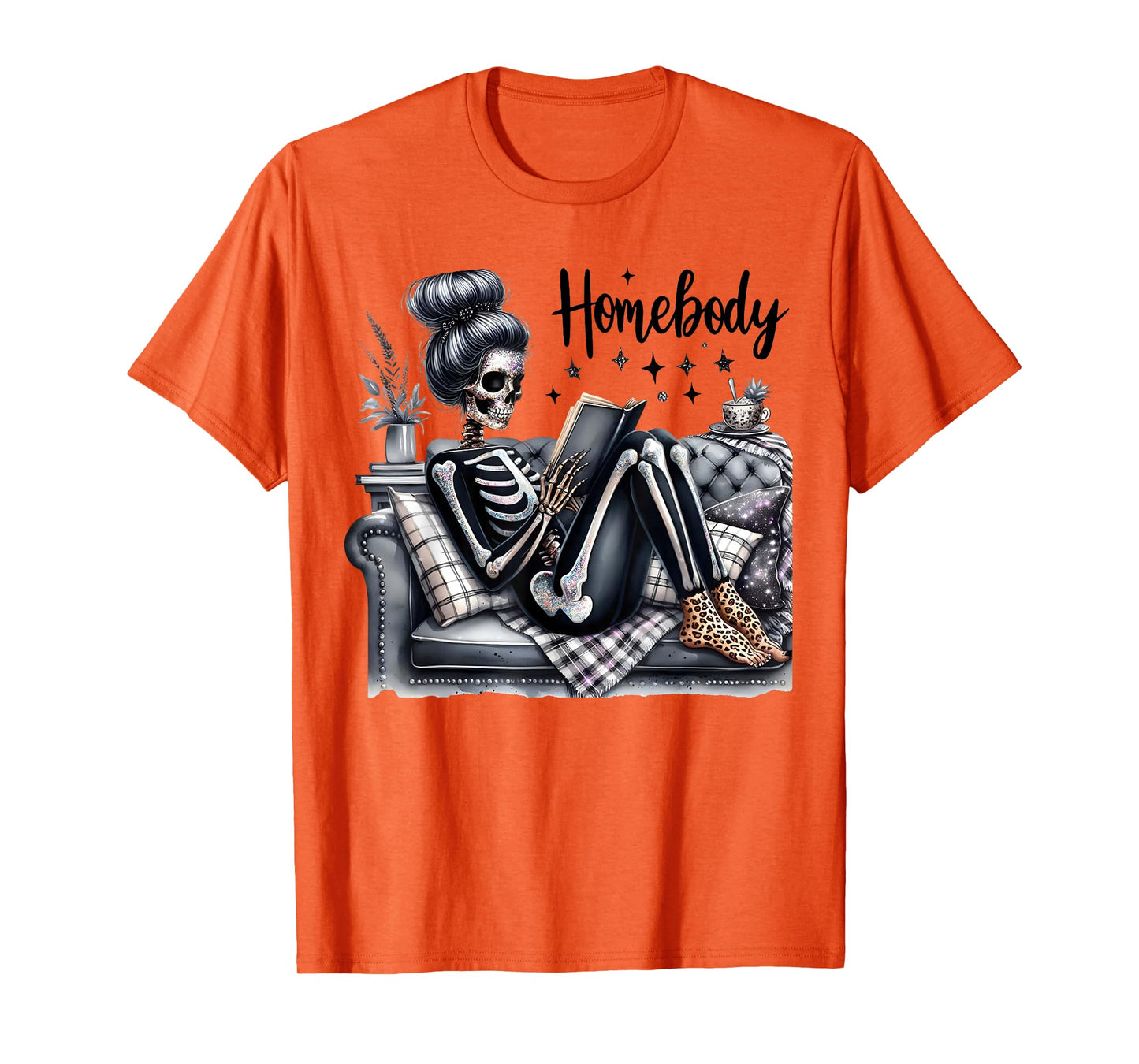 Funny Skeleton Homebody Anti Social Club Women T-Shirt