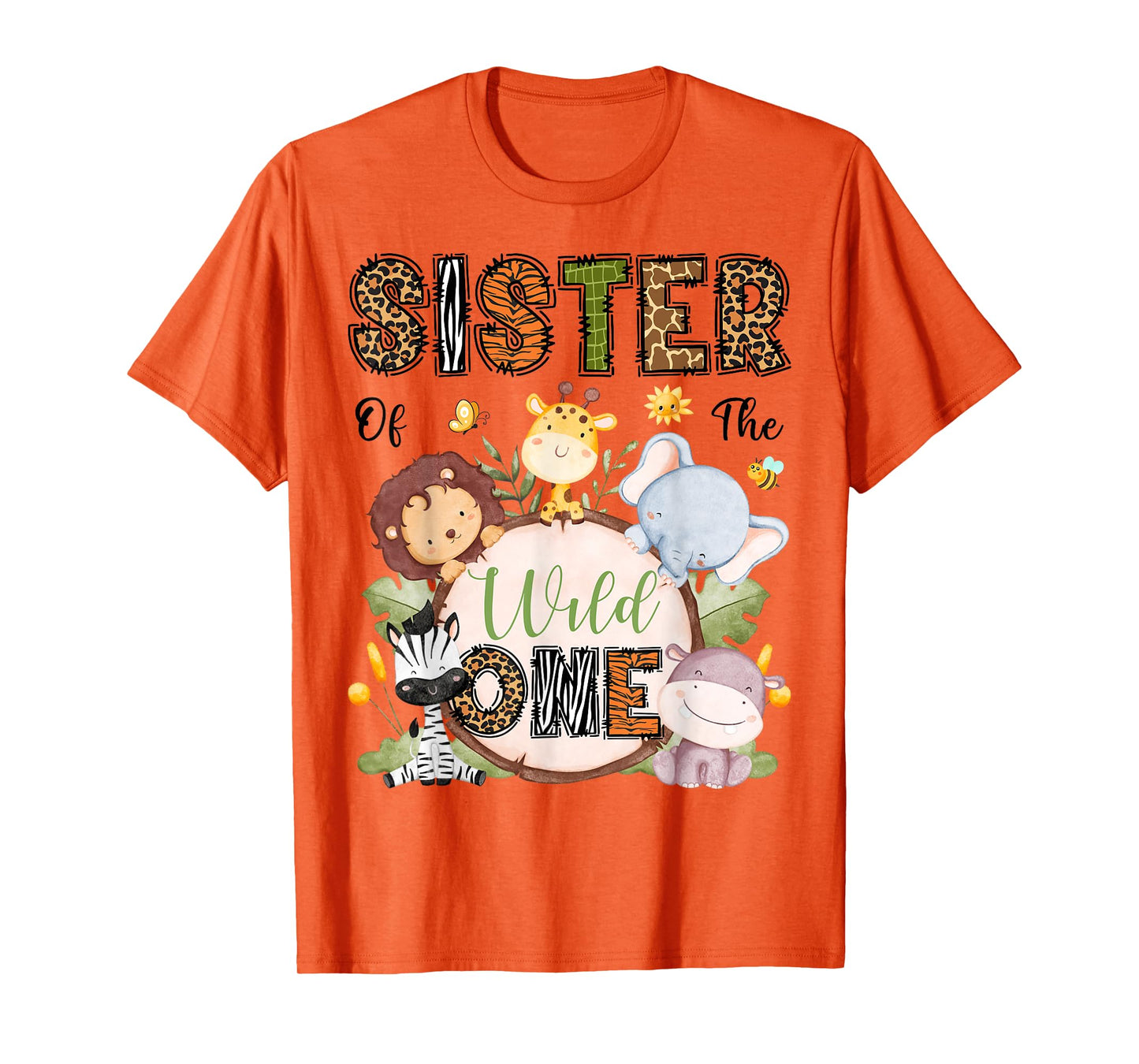 Sister Of The Wild One Safari Woodland 1St Bday Kids T-Shirt