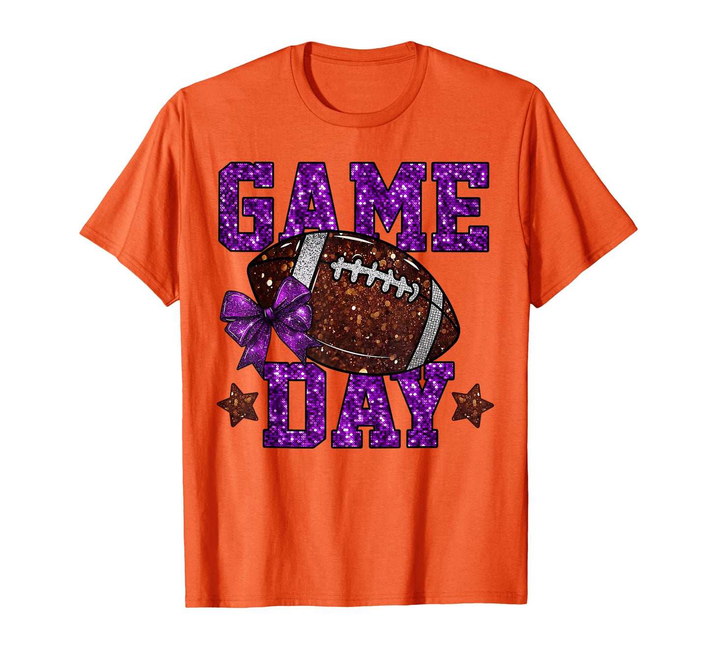 Game Day Touchdown Football Mom Girls Go Cheer Purple T-Shirt