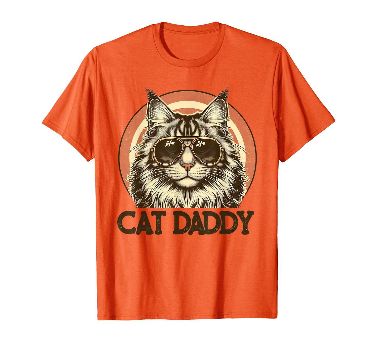 Cat Daddy Cool Maine Coon Cat Father's Day Retro Cat Dad T-Shirt for Men Women Kids