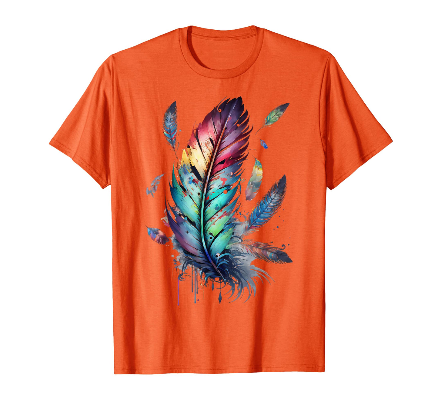 Colorful feathers boho style, bird, Native Americans, symbol T-Shirt