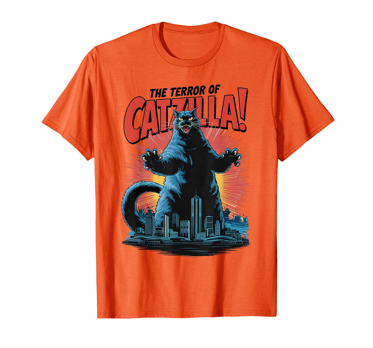 Terror of Vintage Catzilla Cat Tshirt Spooky Cat Halloween Men Women Kids T-Shirt