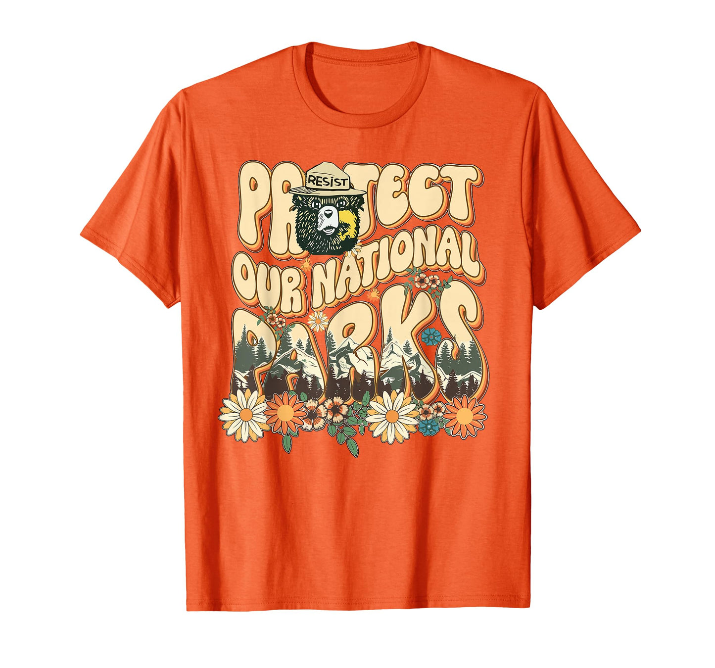Floral Protect Our National Parks Retro Nature Conservation T-Shirt
