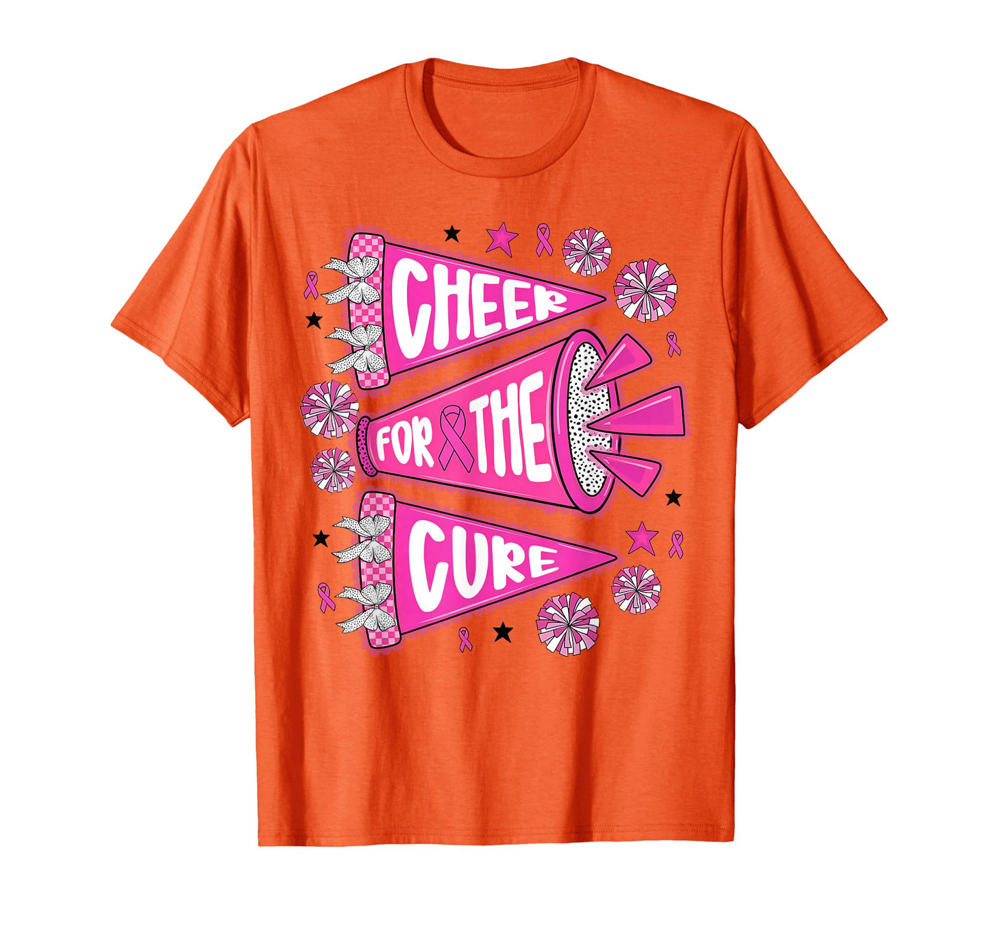 Cheer for The Cure Pennant Cheer Breast Cancer Awareness T-Shirt