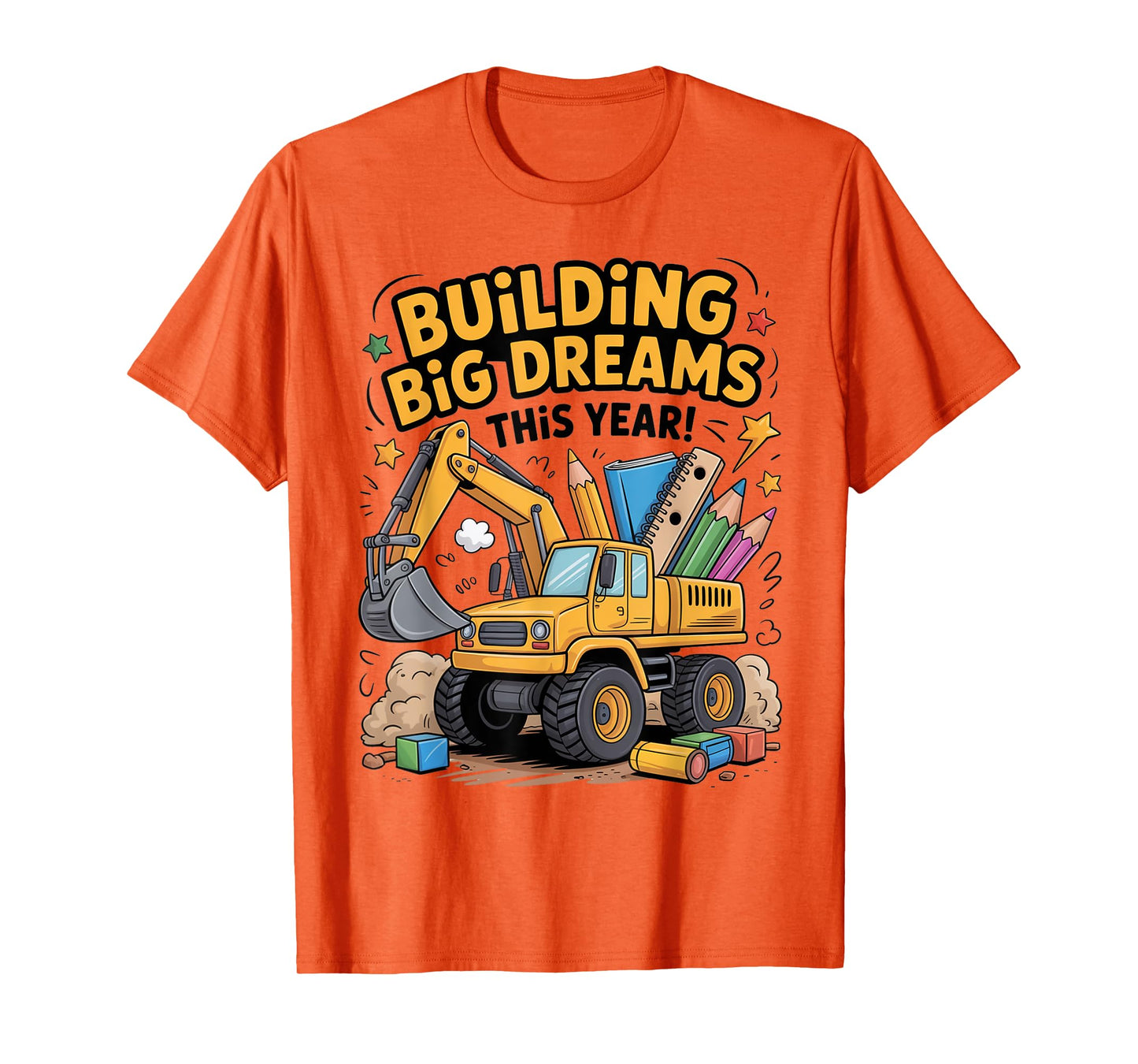 Construction Truck - Back to School Cartoon Design T-Shirt