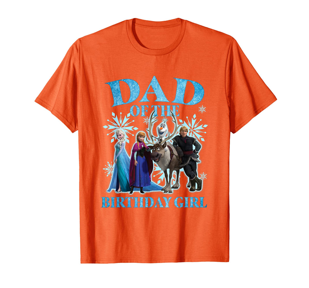 Disney Frozen Dad Of The Birthday Girl Group Shot Chest Logo T-Shirt