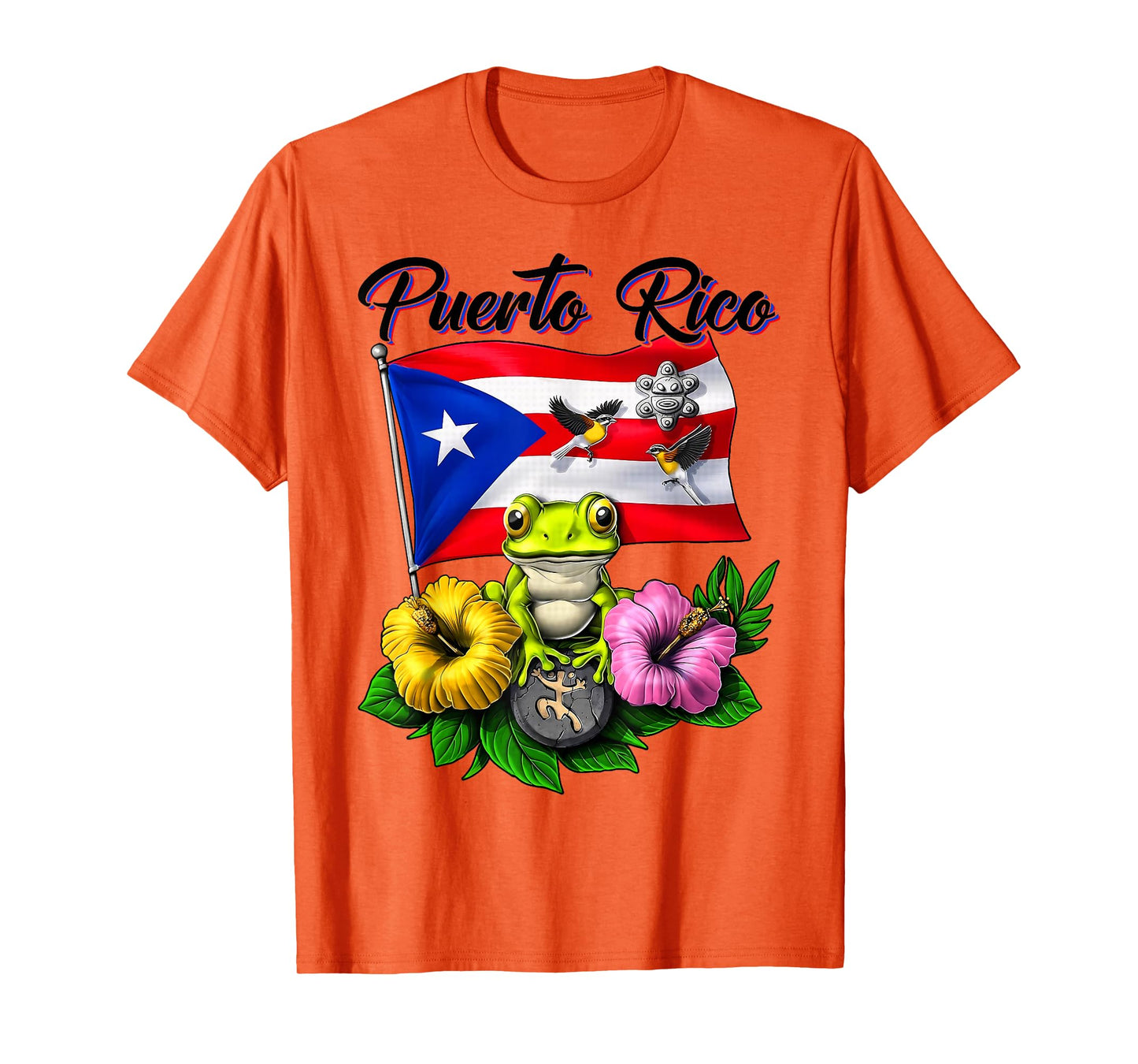 Funny Boricua Coqui Frog Taino Puerto Rico Puerto Rican Flag T-Shirt