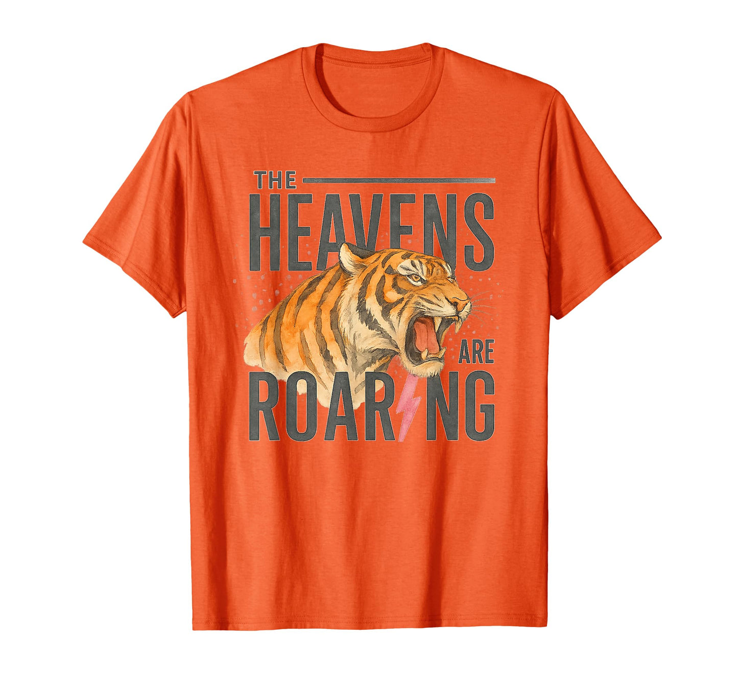 The Heavens are Roaring Tiger Christian Lightning Design T-Shirt
