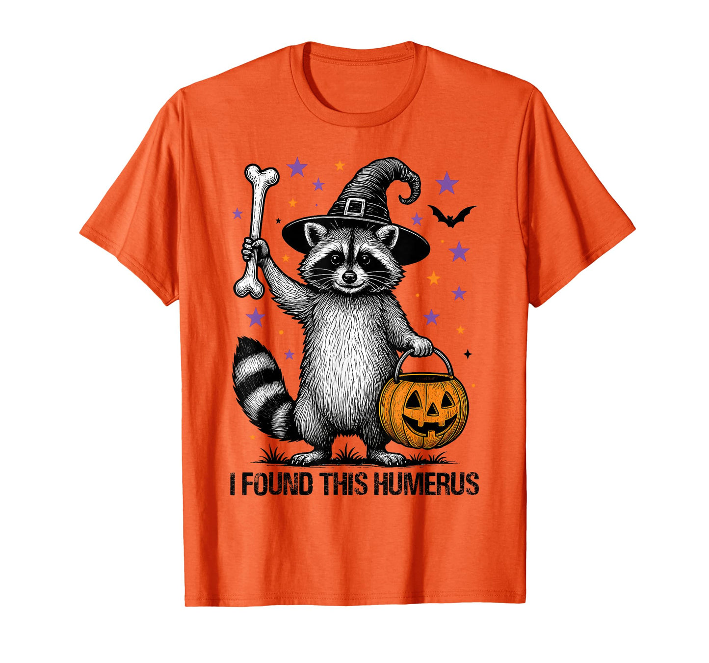 I Found This Humerus Funny Halloween Raccoon Spooky Costume T-Shirt