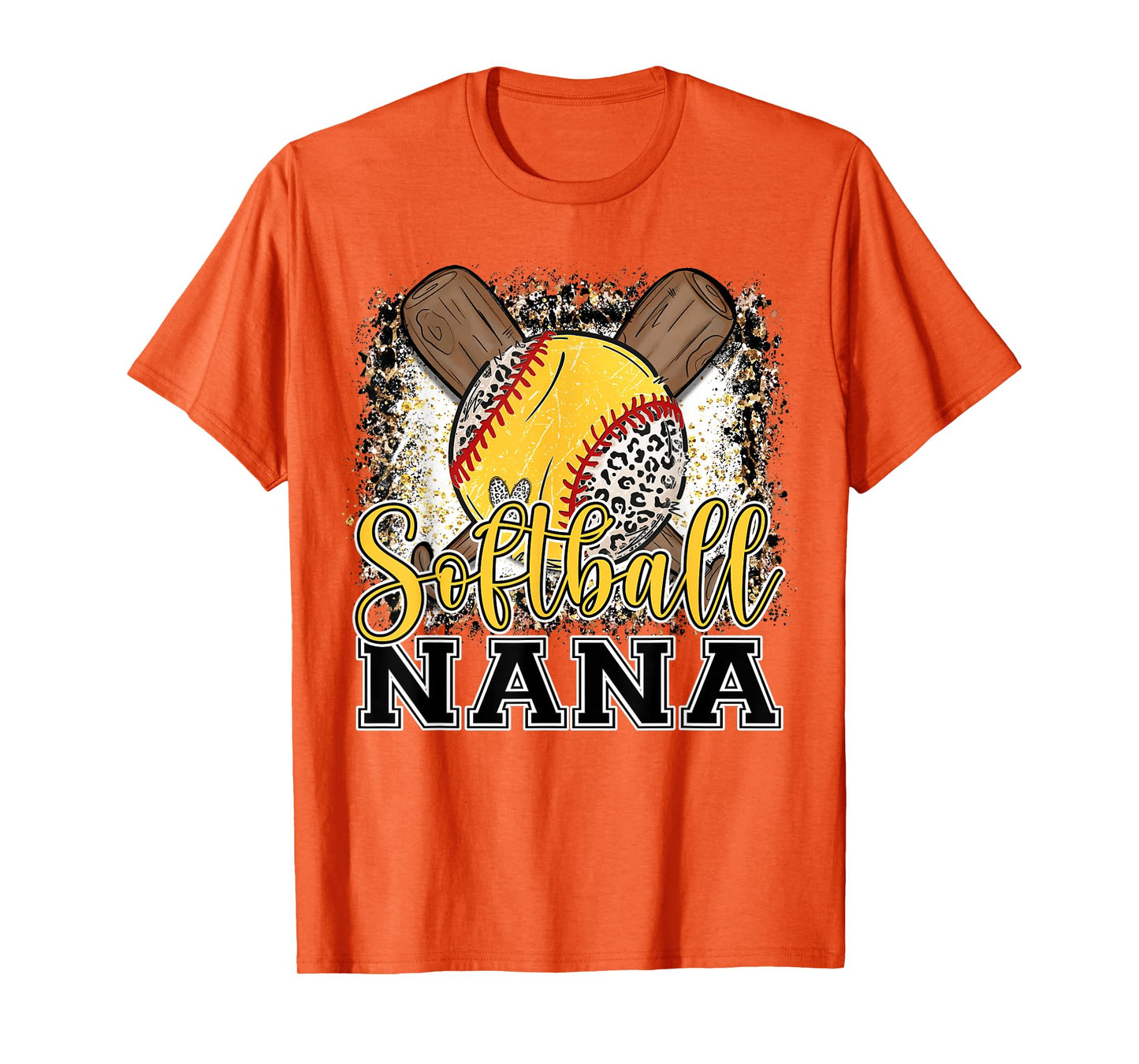 Softball Nana Leopard Funny Softball Pride T-Shirt