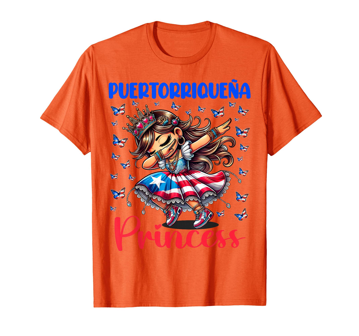 Puertorriqueña Princess Boricua Pride Girl Dabbing for kids T-Shirt