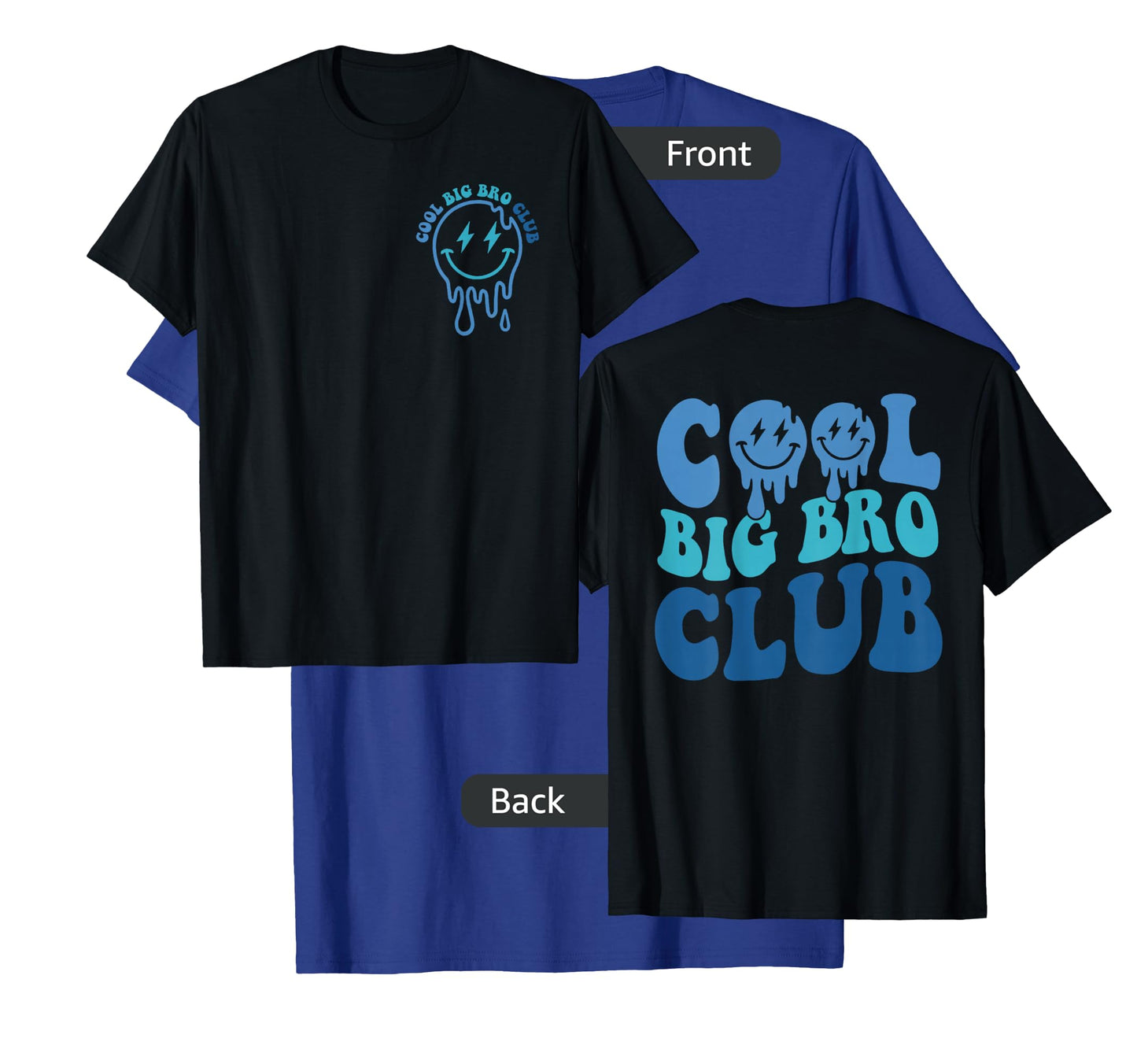 Cool Big Bro Club Retro Brother Matching Family 2 Sided T-Shirt