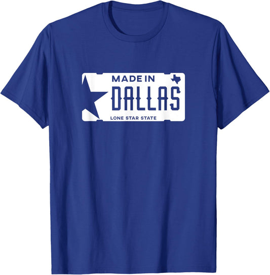 Made in Dallas Texas The Big D Born and Bred T-Shirt - T-Shirt | Royal