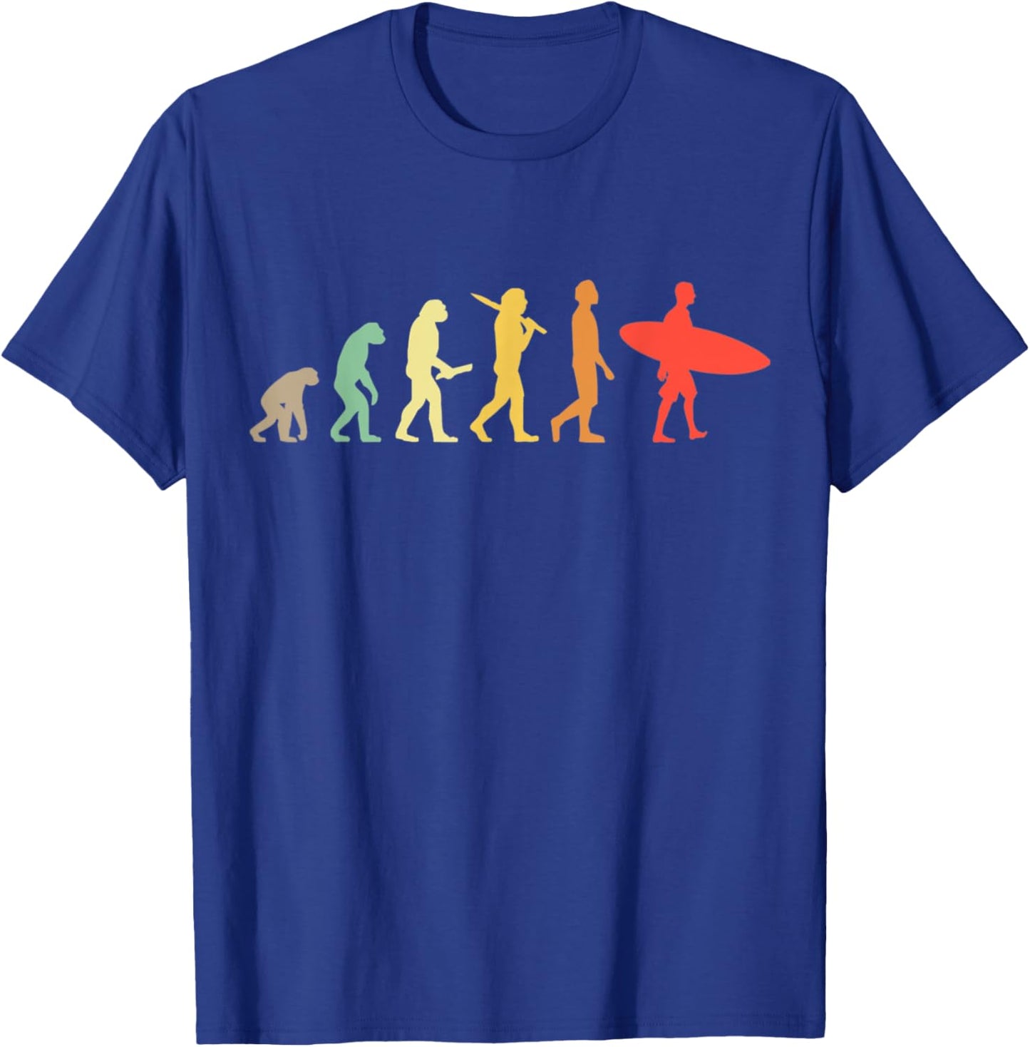 Retro Surfing Evolution Surfers T-Shirt - T-Shirt | Royal