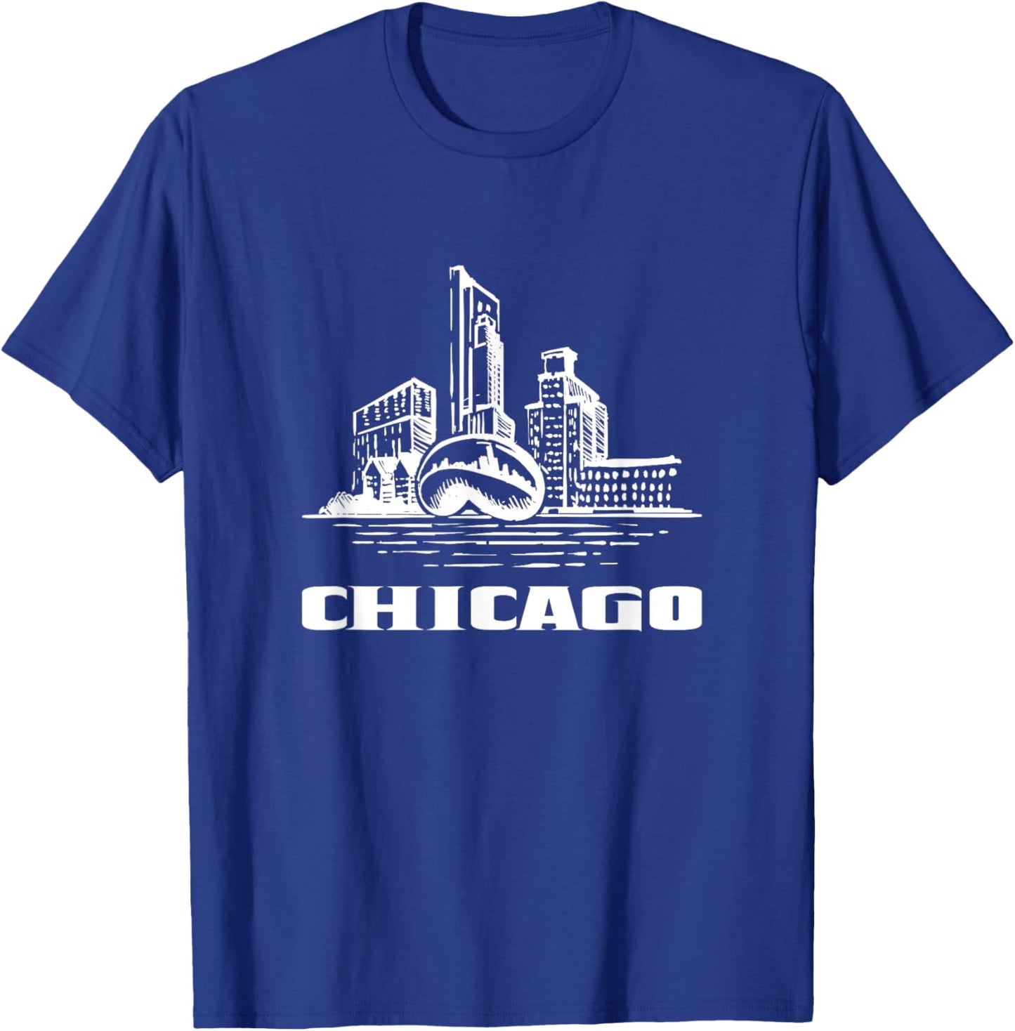 Chicago Downtown City Chicago Illinois Cloud Gate The Bean T-Shirt - T-Shirt | Royal