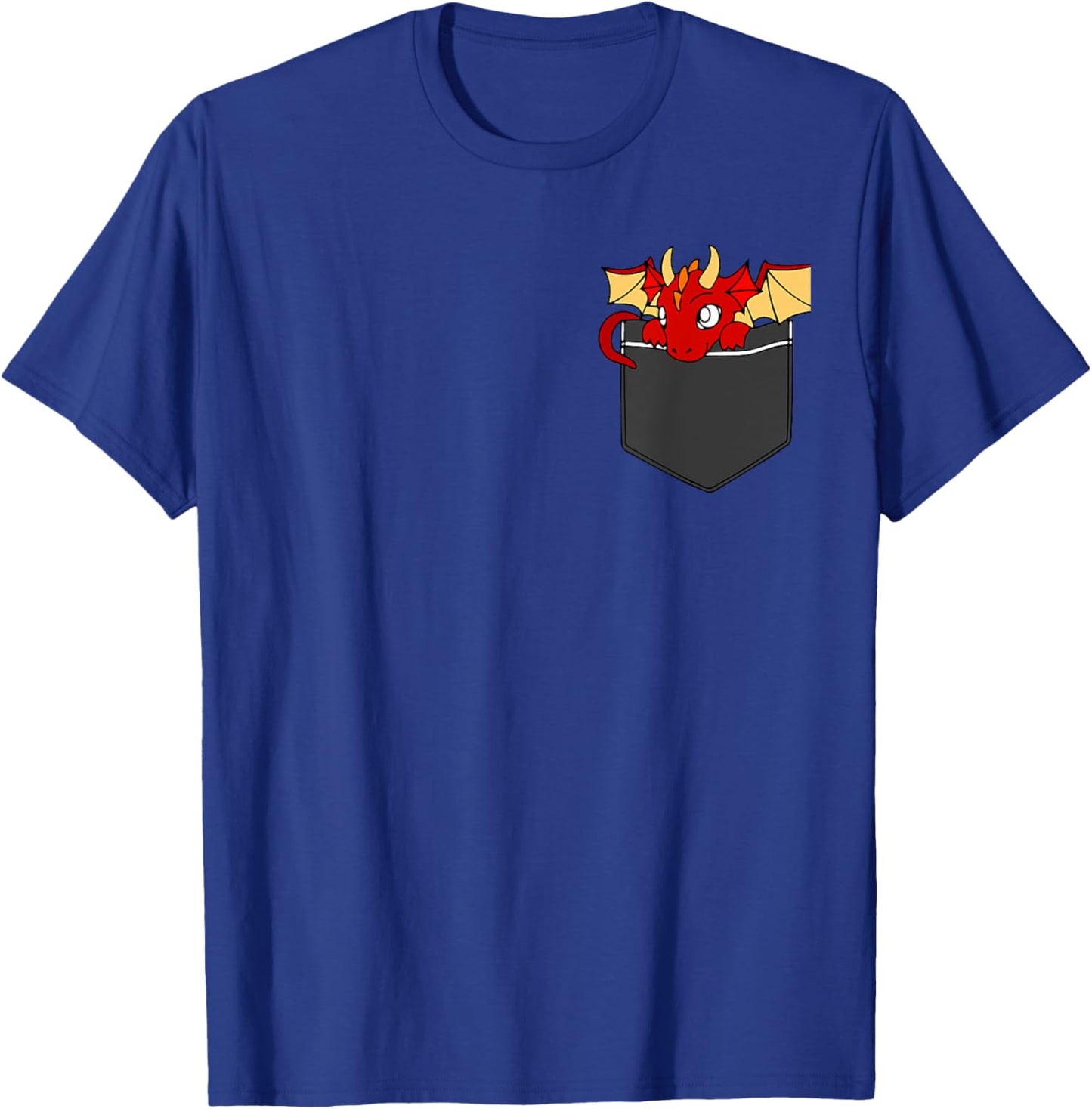 Tiny Dragon In Pocket Shirt Funny Dragon Face For Boy Girl T-Shirt - T-Shirt | Royal