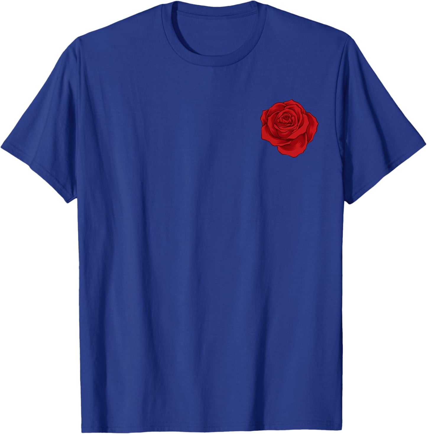 Single Red Rose Pocket Flower Romantic Love Pocket T-Shirt - T-Shirt | Royal