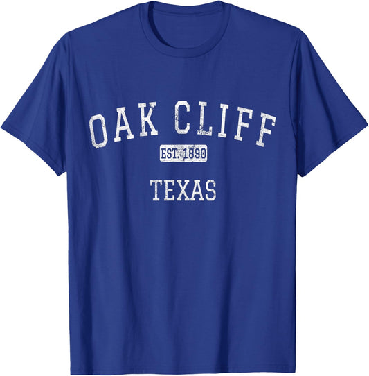 Oak Cliff Texas Vintage TX Vintage , Black T-Shirt - T-Shirt | Royal