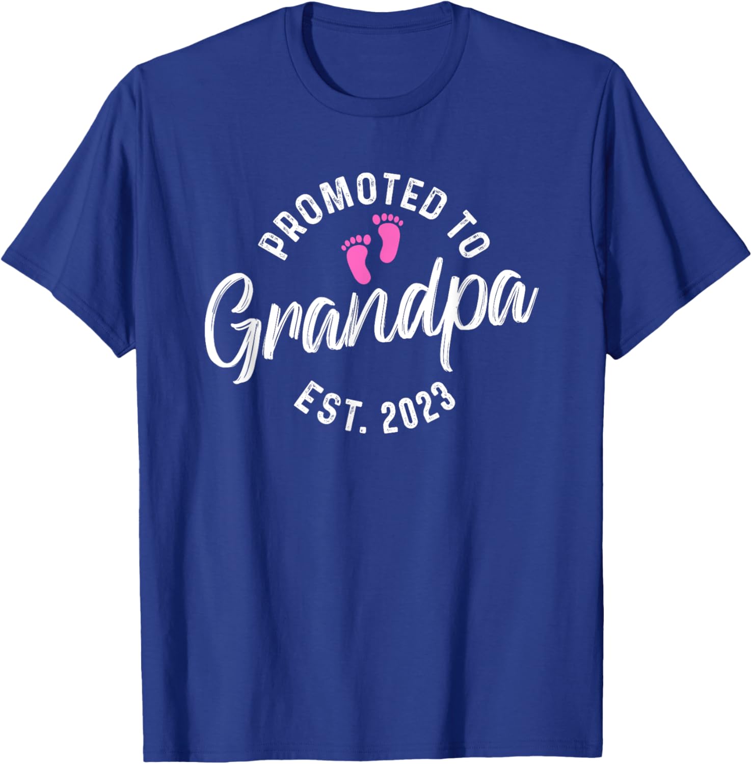 Promoted To Grandpa Est 2023 T-Shirt - T-Shirt | Royal