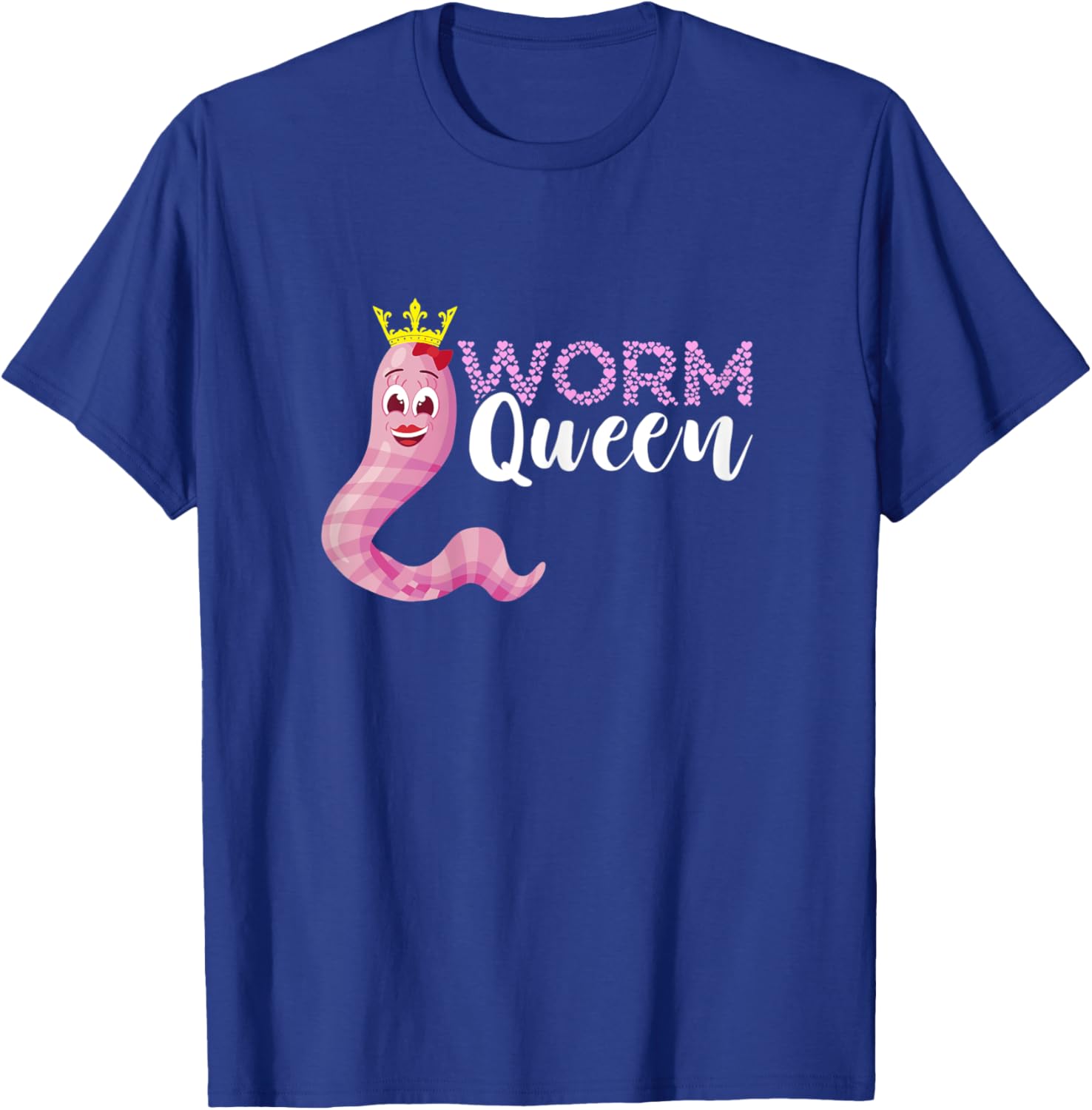 Worm Farmer Queen Crown Vermiculture Red Wiggler Worm T-Shirt - T-Shirt | Royal