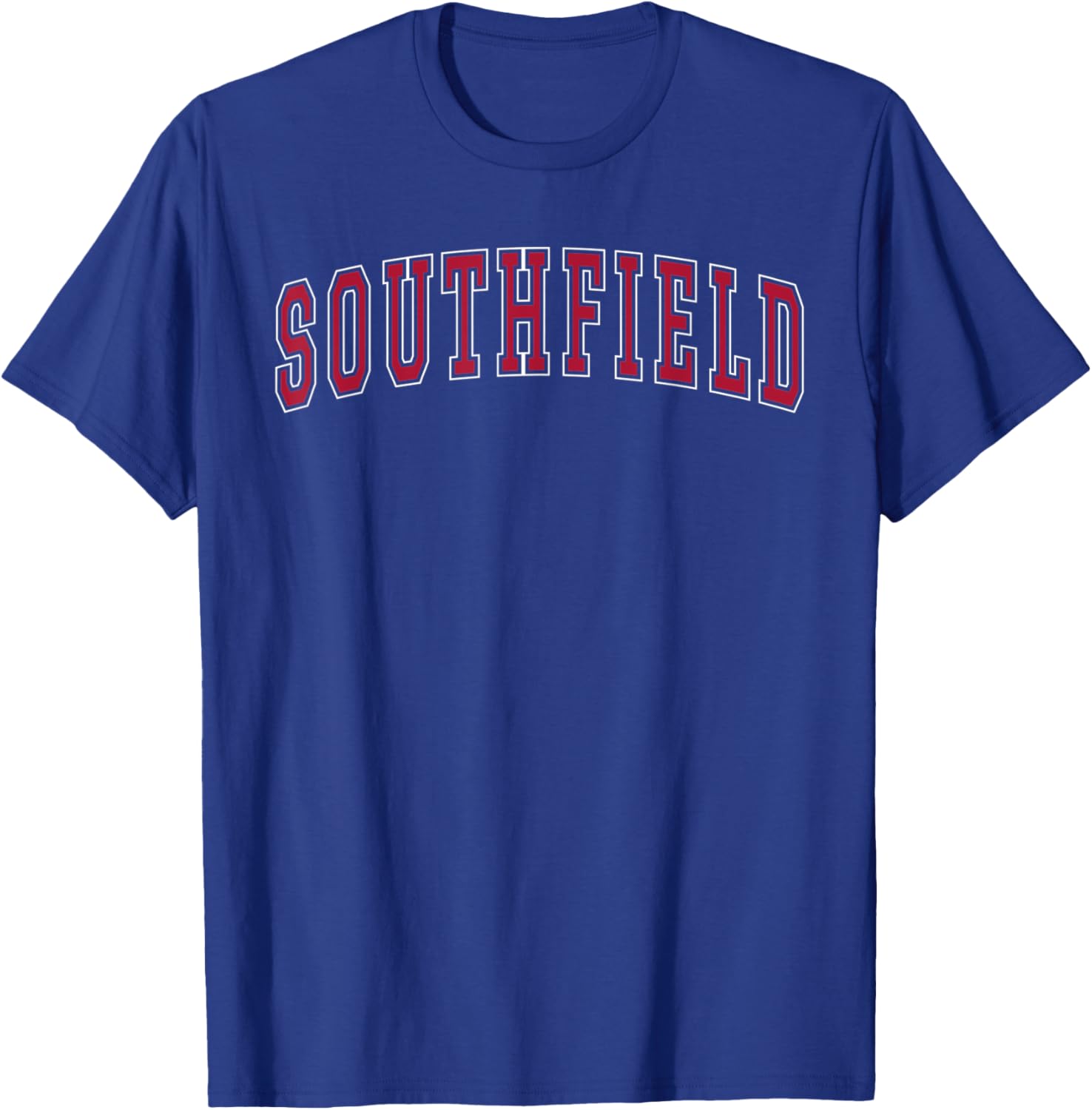 Southfield Michigan Souvenir Sport College Style Red Text T-Shirt - T-Shirt | Royal