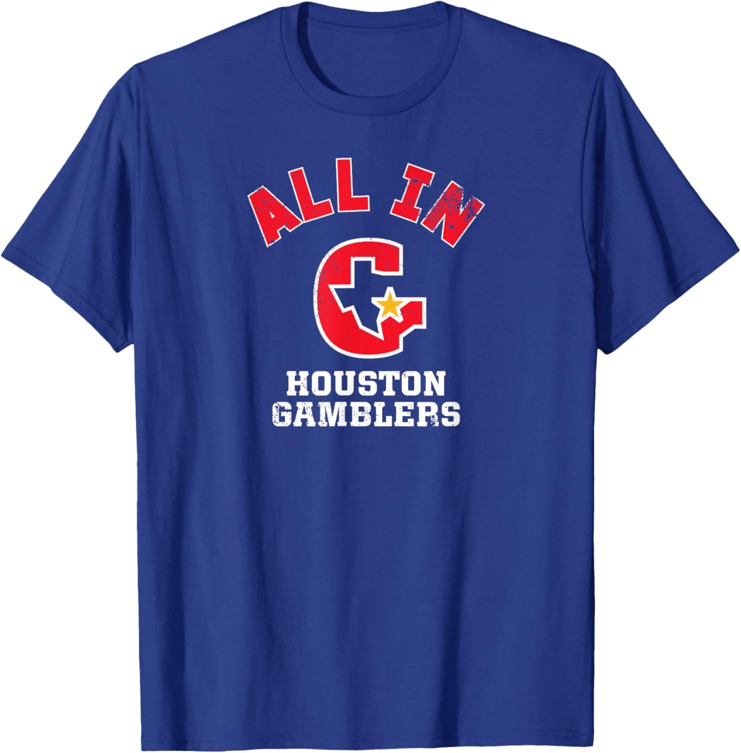 Houston Gamblers: All In T-Shirt - T-Shirt | Royal