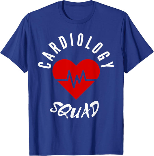 Cardiology Squad Cardiologist Heart Cute Nurse Doctor Funny T-Shirt - T-Shirt | Royal
