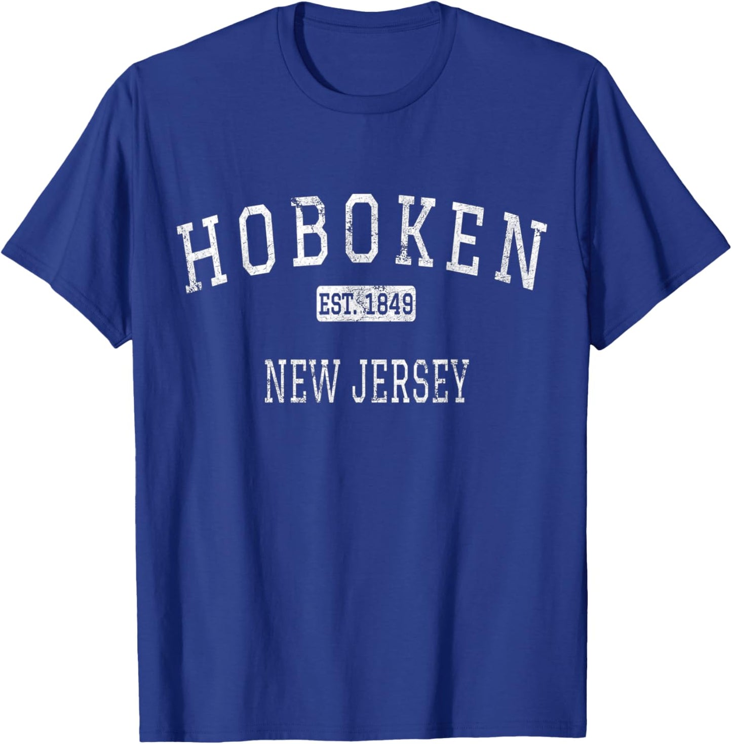 Hoboken New Jersey Vintage Black Cotton , -Adults & Kids, Short Sleeve, Small, , Classic Fit T-Shirt - T-Shirt | Royal