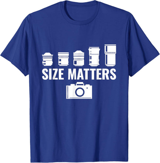 Size Matters Photographer Camera lover T-Shirt - T-Shirt | Royal