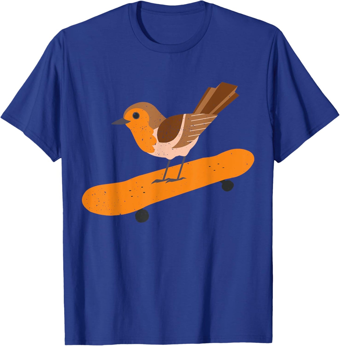 Skating robin bird skateboard ornithologist gift T-Shirt - T-Shirt | Royal